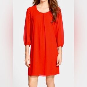Pleione Vibrant Red Long Sleeve Dress